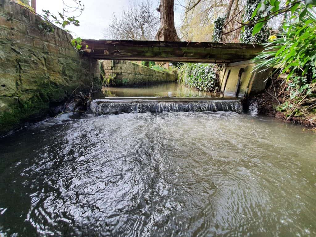 Garden weir at Brasted before removal