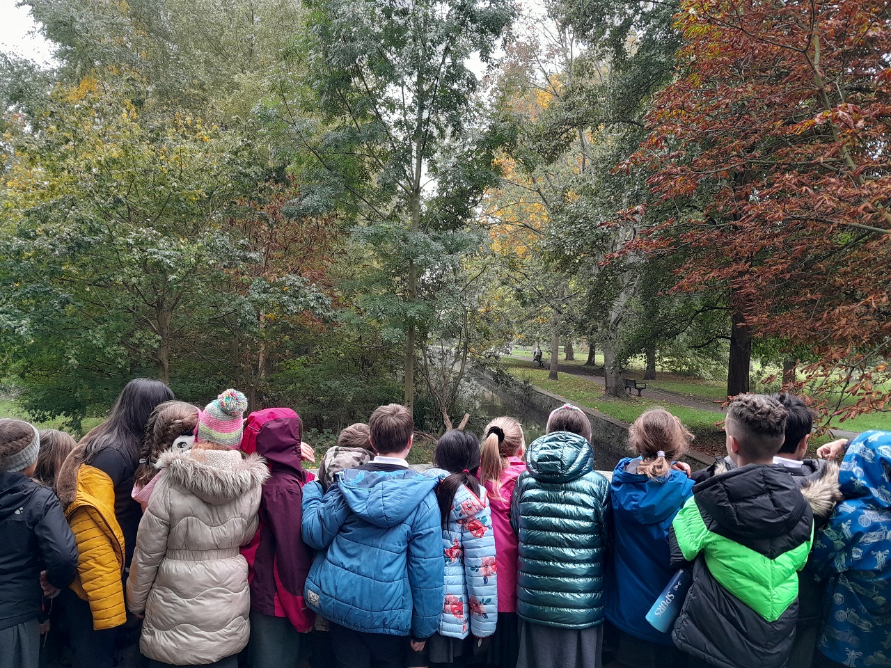 Pupils contemplate the river during a session