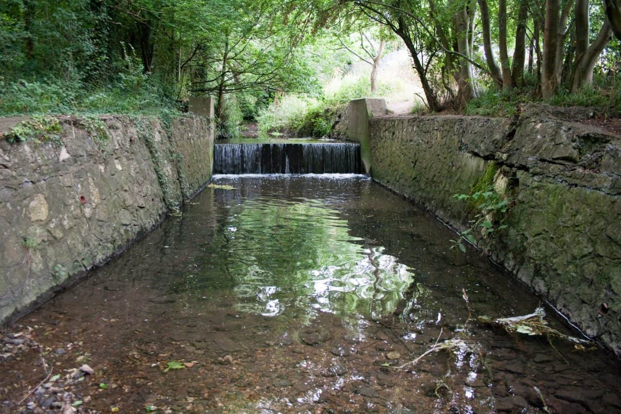 One of several weirs once found on the Hogsmill