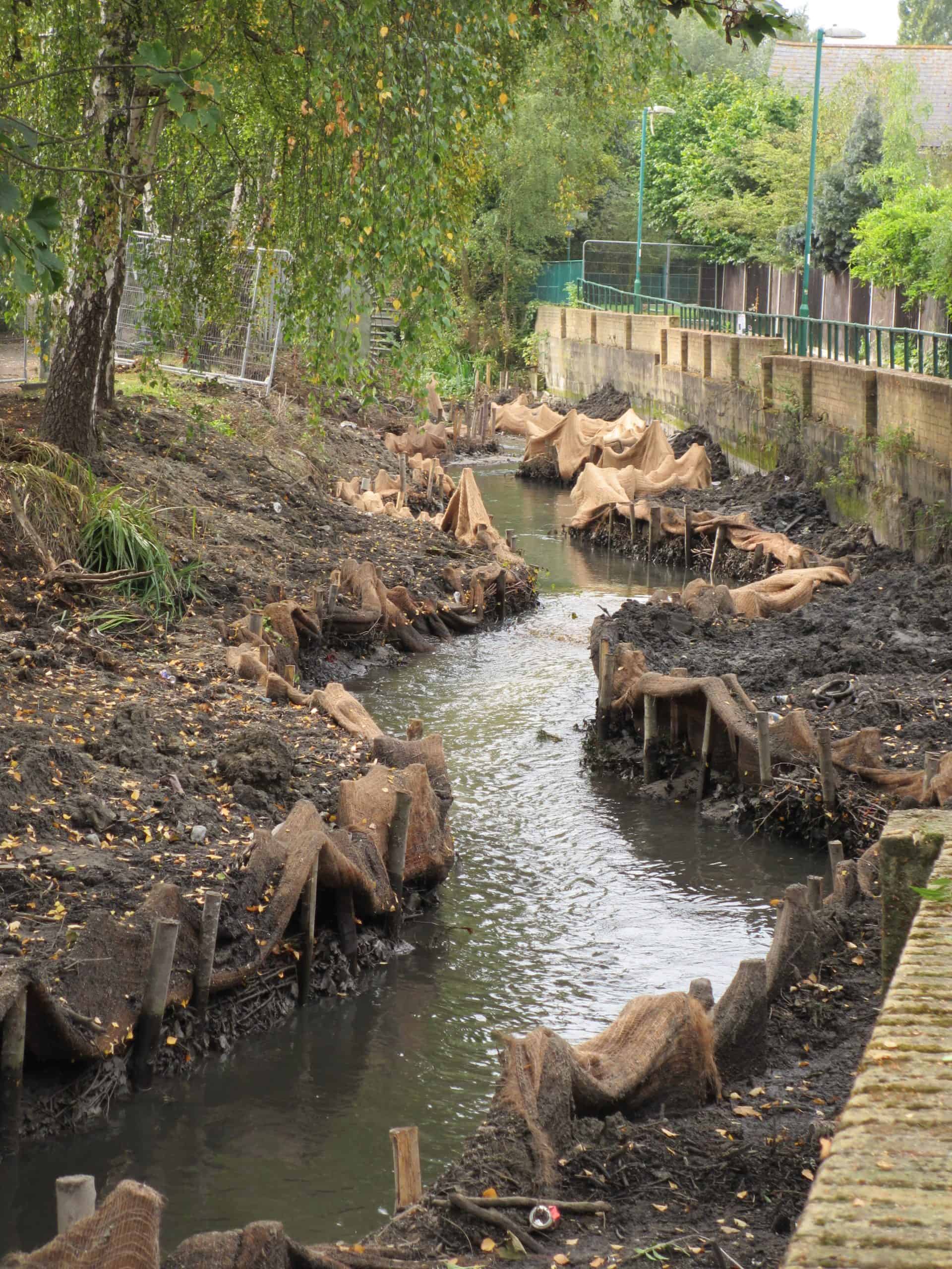 Restoration work being done to remeander the river