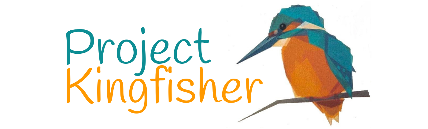 A blue and orange Project Kingfisher logo